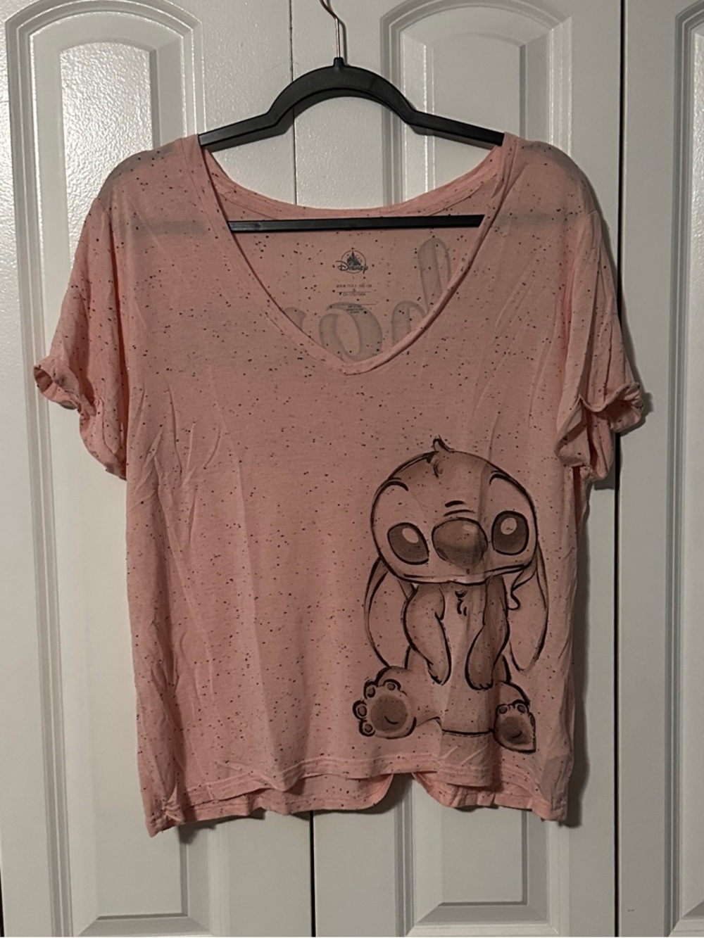 Disney Pink Speckled V-Neck Tee